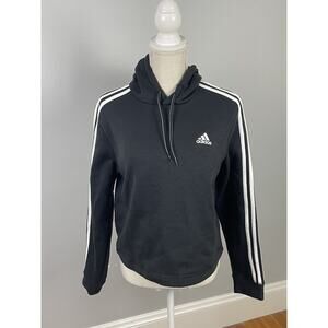 Women's Adidas Primegreen 3S Fleece Lined Three Stripe Crop Hoodie Medium
